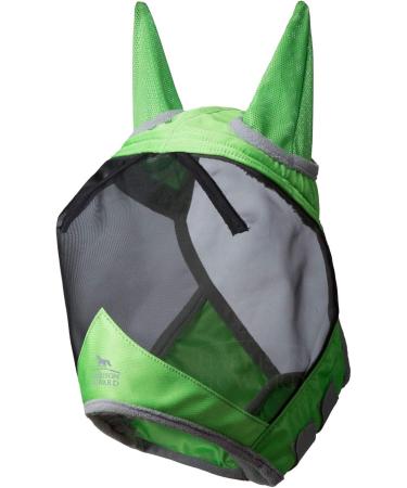 Harrison Howard CareMaster Pro Luminous Horse Fly Mask - UV Protection & Ear Protection for Warmbloods - Emerald Green (L) - Buy Online on GoSupps.com
