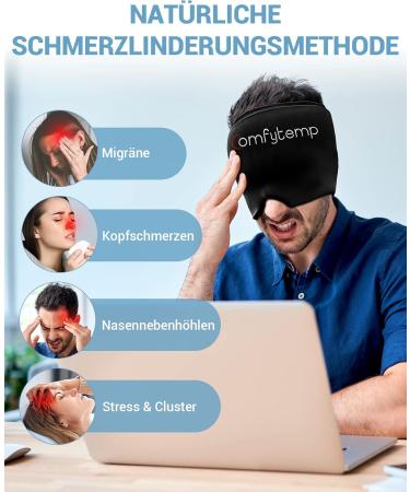 ComfyTemp Migraine Mask | Gel Cool Mask for Headache Relief & Cold Compression Therapy | Stretchy Cooling Pads for Swollen Eyes & Sinuses | Sleep Mask D Unit Size - Buy Online on GoSupps.com