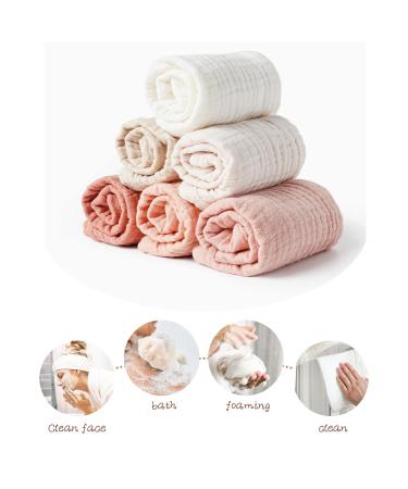Konssy 6 Pack Face Cloths - Soft Cotton Wash Cloths for Sensitive Skin - Reusable & Absorbent - 11x11 Inch - Ideal for Makeup Removal - Buy Online on GoSupps.com