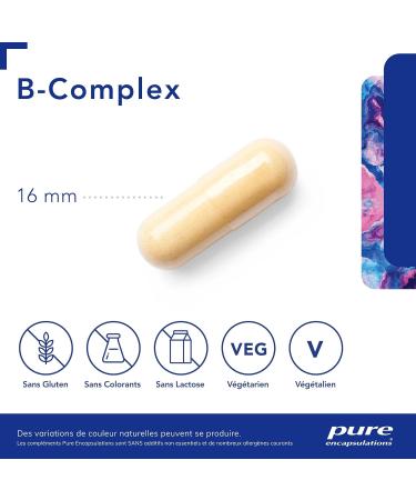 Pure Encapsulations - B-Complex - Combination of 8 Highly Assimilable B Vitamins - Contributes to Normal Energetic Metabolism - 60 Vegan Capsules - Buy Online on GoSupps.com