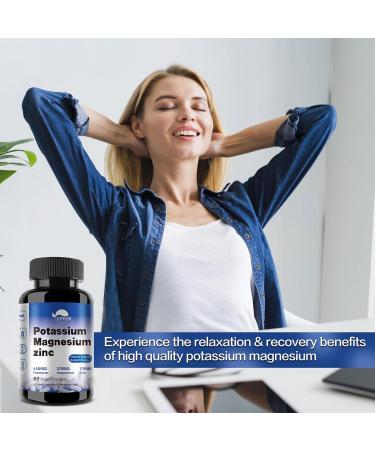 Potassium Magnesium Supplement 1000mg Magnesium Potassium Zinc for Leg Cramps High Absorption Magnesium Complex Vegan (60 Capsules) 60 Count (Pack of 1) - Buy Online on GoSupps.com