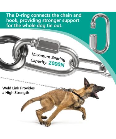 XiaZ Heavy Duty Dog Chains for Outside 20FT Stainless Steel Tie Out Cable with Swivel Hook for Large Medium Dogs Metal Chew Proof Pet Runner Chain Leash Lead for Outdoor Camping Hiking Yard 3MM Silver 3mm 20ft - Buy Online on GoSupps.com