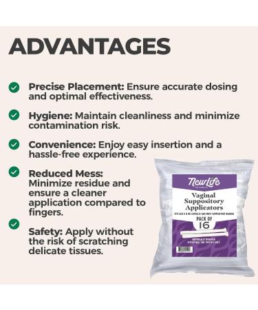 NewLife Naturals Disposable Vaginal Applicators - 16 Pack for Boric Acid Suppositories - Size 0 and 00 - Buy Online on GoSupps.com