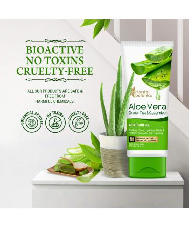 Oriental Botanics Aloe Vera Green Tea & Cucumber After Sun Gel - No Silicone Paraben 100ml - Buy Online on GoSupps.com