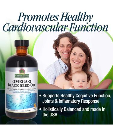Nature's Answer Omega-3 with Black Seed Oil - 8 fl oz Orange | Premium Fish Oil Supplement - Buy Online on GoSupps.com