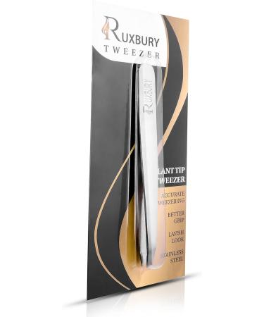 Ruxbury Tweezers Professional Slanted Tweezer for Facial Hair Women & Men Stainless Steel Silver Color Precision Tweezers for Ingrown Hair Tweezers with Blister Packaging 1 Pcs - Buy Online on GoSupps.com