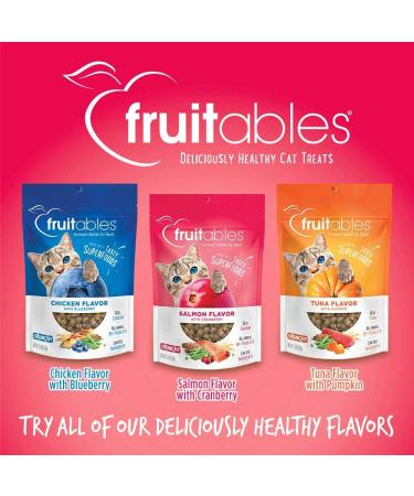 Fruitables Crunchy Cat Treats - Healthy Limited Ingredient Low Calorie Salmon & Cranberry - 2.5oz Pack - Buy Online on GoSupps.com