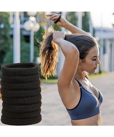 Geteawily Black Hair Bands Seamless Hair Tie Ponytail Holders Seamless Ponytail Holders Hair Elastic Bands Hair Scrunchies For Women Girls - Buy Online on GoSupps.com