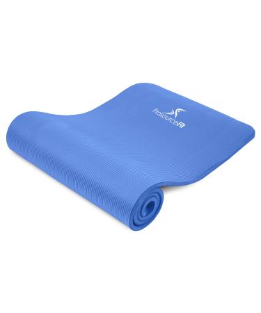 ProsourceFit Extra Thick Yoga Pilates Exercise mat Blue 1/2"