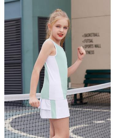 Zaclotre Girls Sleeveless Tank Top and Skorts Set - Aqua Blue, 7-8 Years - Buy Online on GoSupps.com