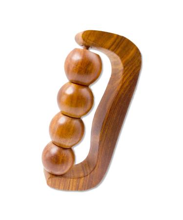 Hathkaam Wooden Massage Roller, 7" Rosewood Unisex Handheld Massager Roller for Full Body Pain Relief, Back, Neck & Shoulder, Pain Acupressure Deep Tissue 4 Wheel Massage Therapy Equipment 7 Inches