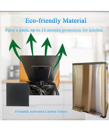 Purifylogix Odor-Absorbing Filter Refill Packs for Simpli-Magic Trash Can | Activated Carbon Deodorizers | Compatible with Built-In Odor Filter (Square 6 Pack) - Buy Online on GoSupps.com
