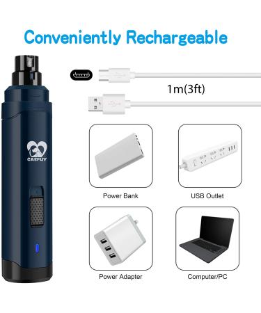 Casfuy Dog Nail Grinder - 2-Speed Rechargeable Nail Trimmer for Small, Medium, & Large Pets - Buy Online on GoSupps.com