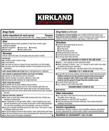Buy Worldwide Nutrition Bundle Compatible with Kirkland Aller-Flo Fluticasone Propionate - 120 Metered Doses 0.54 Fl OZ Includes Keychain - Buy Online on GoSupps.com