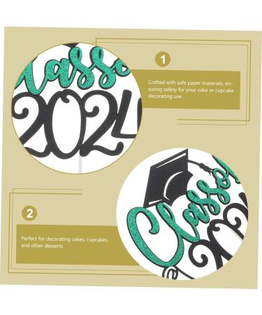 TOPBATHY 15 Sets Cake Insert Party Supplies Cupcake Decors Graduation Dessert Toppers Cake Decoration 2024 Graduation Cupcake Toppers European and American Graduation Season Paper Greenx3pcs 16.00X13.00X0.10CMx3pcs - Buy Online on GoSupps.com