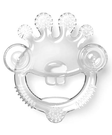 Funny Baby Teether. Medical Grade Silicone Smiley Teething Teether. BPA Free. No Colors. No Smell (Clear)