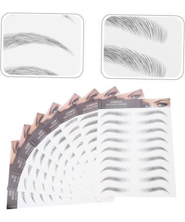 NOLITOY 9 Sheets Imitation Eco Eyebrow Sticker Stickers Transfer Eyebrows Imitation Eyebrow Sticker 21.5X14.5cm Black - Buy Online on GoSupps.com