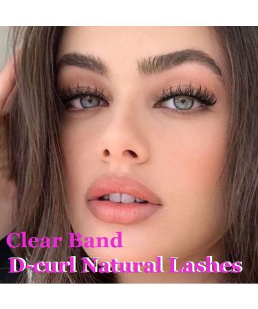 Geeneiya Clear Band Cat Eye Lashes Pack - 7 Pairs Natural Wispy Mink DD Curl Russian Strip Short Volume False Eyelashes 15mm Manga - Best Quality Clear Band Fake Lashes - Buy Online on GoSupps.com