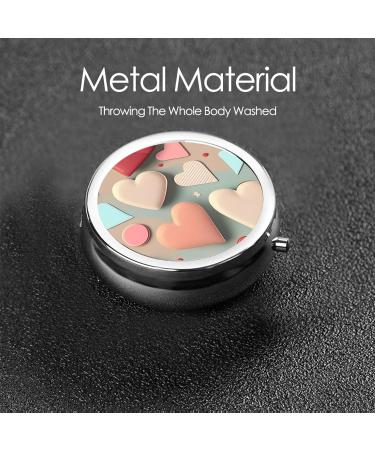 Love Pattern Round Pill Box - 3 Compartment Portable Travel Organizer for Easy Medication Management - Buy Online on GoSupps.com