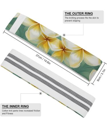 White Plumeria Resistance Bands - Fabric Exercise Bands for Fitness | International Shipping - Buy Online on GoSupps.com