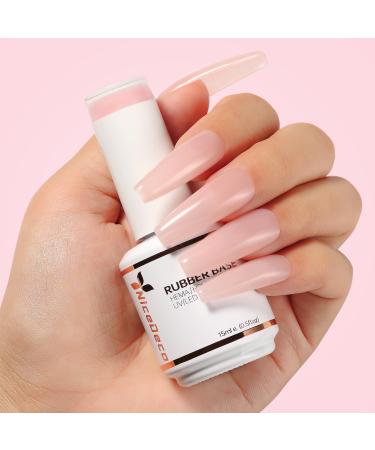 Nicedeco Rubber Base Gel Pink 15ml - LED UV Soak Off Nail Art for Perfect Manicure | International Shipping - Buy Online on GoSupps.com