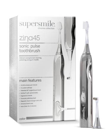 Supersmile Zina45 Deluxe Sonic Pulse Electric Toothbrush Silver