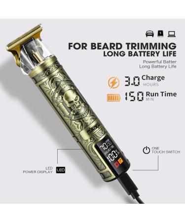 DSP Cordless Men's Beard Trimmer - Zero Gap LED 7500RPM Type-C Quick Charge 3-Speed with 4 Combs - Skull 91009 - Buy Online on GoSupps.com