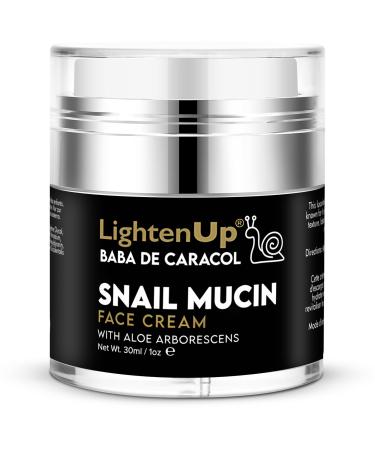 Lighten-Up, 98% Snail Mucin Cream - 1fl oz / 30 ml - Baba de Caracol, Hydrating Night Cream, Pores Remover for Face, Hydrating Creams with Aloe Vera, Shea Butter