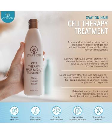Ovation Hair Cell Therapy for Women - 12 oz Scalp Treatment for All Hair Types - Reduces Breakage & Split Ends - Sulfate & Paraben-Free with Biotin Vitamin B5 & Aloe Vera - Buy Online on GoSupps.com