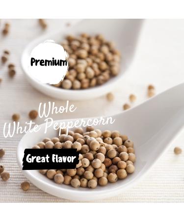 Natruen Whole White Peppercorn 18oz - Premium Grinder Refill | All Natural, Non-GMO, Vegan, Gluten Free | Kosher & Halal Compliant - Buy Online on GoSupps.com