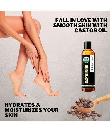 Organic Netra Castor Oil for Skin and Hair Softening Smoothening & Moisturizing Skin Hair and Eyelashes Repairs Splitends and Reduces Dandruff 250ml - Buy Online on GoSupps.com