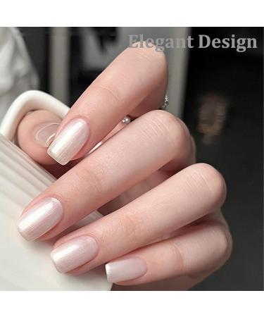 Pearl White Nail Polish - Glitter Shell Shimmer White Nail Polish - Aurora White Nail Varnish Quick Dry - Water Based Formula Long Lasting Nail Polish Trendy DIY at Home Nail Gift - Buy Online on GoSupps.com