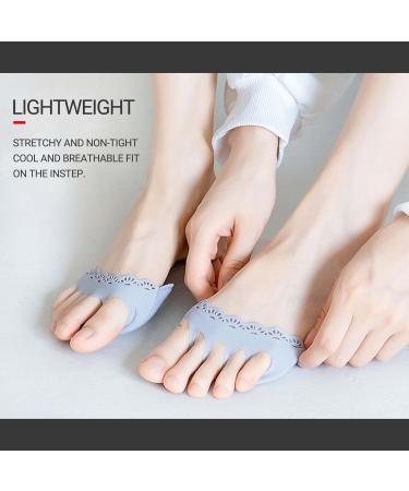 Honeycomb Fabric Forefoot Pads - Soft Cushion for High Heels & Sandals | 5 Pairs (2 Beige 2 Gray 1 Black) - Women's Invisible Toe Socks - Buy Online on GoSupps.com