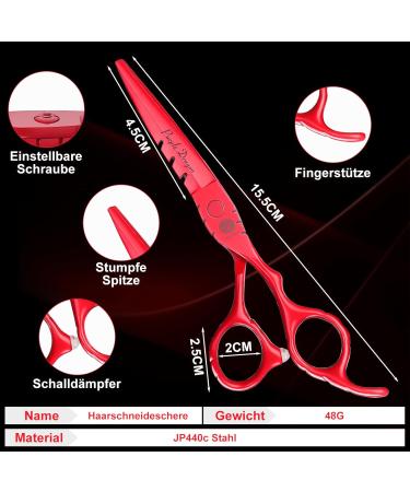 Purple Dragon 5.5 Inch Hairdressing Scissors Set (Red) 5 5" Red - Buy Online on GoSupps.com