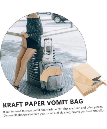 KALLORY 10pcs Disposable Kraft Paper Emesis Bags for Motion Sickness - Vomit Pouch for Carsickness & Child Use - Buy Online on GoSupps.com