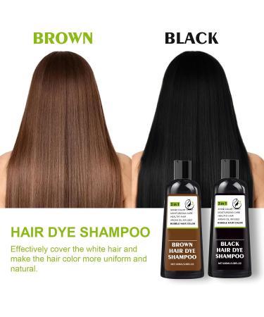 Shantou Yingji 2 pieces hair color shampoo shampoo for colored hair Hair Dye Shampoo 3in1 mild and not harmful to the hair cleanses the hair and moisturizes 2 pieces x 100 ml black hair5 - Buy Online on GoSupps.com