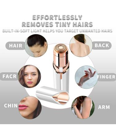 Women's Facial Hair Removal - Painless Waterproof Razor with LED Light for Face, Bikini, Upper Lip, Chin - White - Buy Online on GoSupps.com