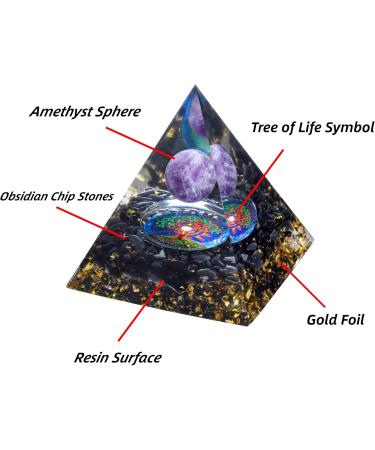 Buy Go Anconite Pyramid Orgonite Crystal - Amethyst Reiki Healing Stone for Positive Energy & Chakra Meditation Decoration - Buy Online on GoSupps.com