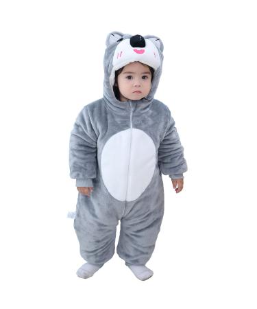COOKY.D Baby Animal Hooded Winter Romper Warm Snowsuit Coat Newborn 3-36 Months Thicken Outfits Outerwear Jumpsuit 6-12 Months Koala