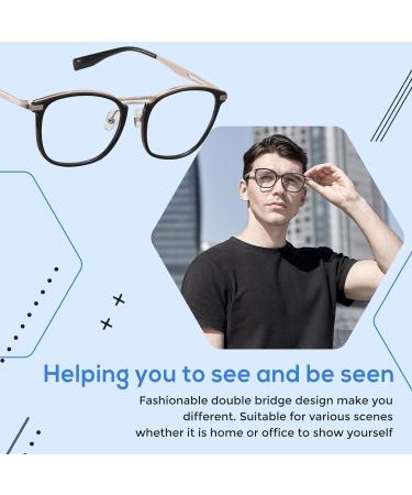 DUCO Blue Light Blocking Glasses for Men | Oversized Retro Square Eyeglasses 5223 Black | Protect Your Eyes from Strain - Buy Online on GoSupps.com