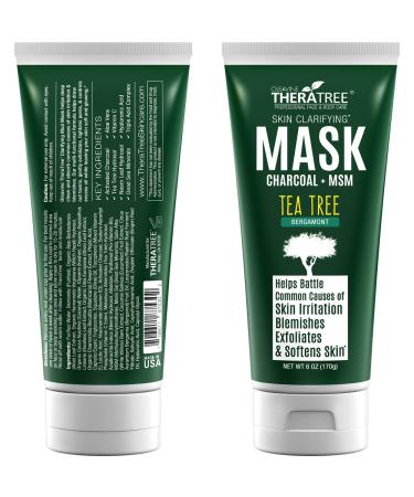 Oleavine Clarifying Mud Mask with Dead Sea Minerals, Activated Charcoal & Tea Tree - Face & Body TheraTree - Buy Online on GoSupps.com