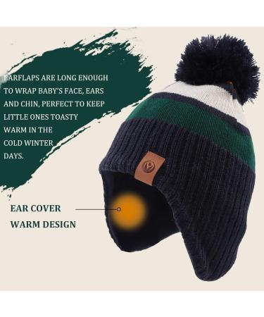 XIAOHAWANG Striped Baby Beanie Knitted Hat 9-24 Months - Green - Buy Online on GoSupps.com