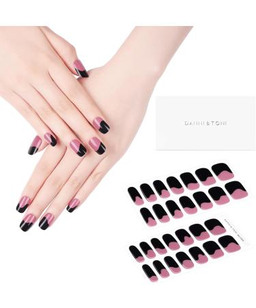 Danni & Toni Half Hardened Gel Nail Films - Rolling Hills Black & Rosa UV Gel Foil Stickers | Self-Adhesive Wraps for Stunning Nail Designs | 28 Stickers - Buy Online on GoSupps.com