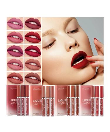 Moisturizing Semi Matte Liquid Lipstick - Kussic Long-lasting Makeup for Full Lips - Smooth Nude Color - Set of 3 Sticks #01 | International Shipping Available - Buy Online on GoSupps.com
