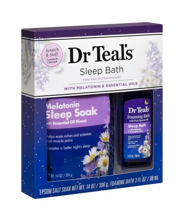 Dr Teal's Melatonin Sleep Soak & Foaming Bath Gift Set - Relax and Unwind with Epsom Salt Solution - Buy Online on GoSupps.com