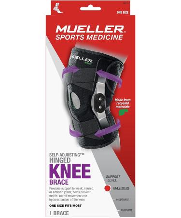 MUELLER Green Adjustable Hinged Knee Brace - Black/Green One Size Fits Most | International Shipping Available - Buy Online on GoSupps.com