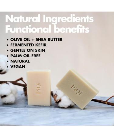 PiQi Kefir Soap Bar Green Clay and May Chang - Deep Cleansing Exfoliating Rich in Lactic Acid Nourishing Vegan (Natural Palm-Oil Free) - Buy Online on GoSupps.com