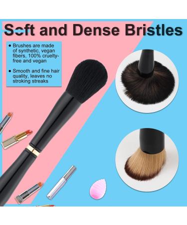 Zubebe 2 Pcs 4 in 1 Makeup Brush Set - Contouring Foundation Blush & Eyeshadow Brushes | Travel-Friendly Double-Ended Design for Liquid & Cream Makeup - Buy Online on GoSupps.com