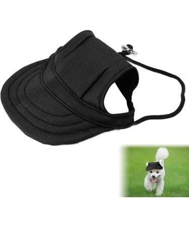Premium Black XL Dog Baseball Cap with Ear Holes - Sun Protection Hat for Pets | Stylish & Comfortable Dog Sports Hat - Buy Online on GoSupps.com