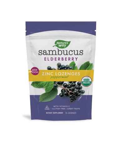 Sambucus Zinc Lozenges with Elderberry and Vitamin C, 24 Count, Mint Flavor (Packaging May Vary) 24 Count (Pack of 1)